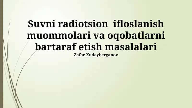 Radioaktiv ifloslanish