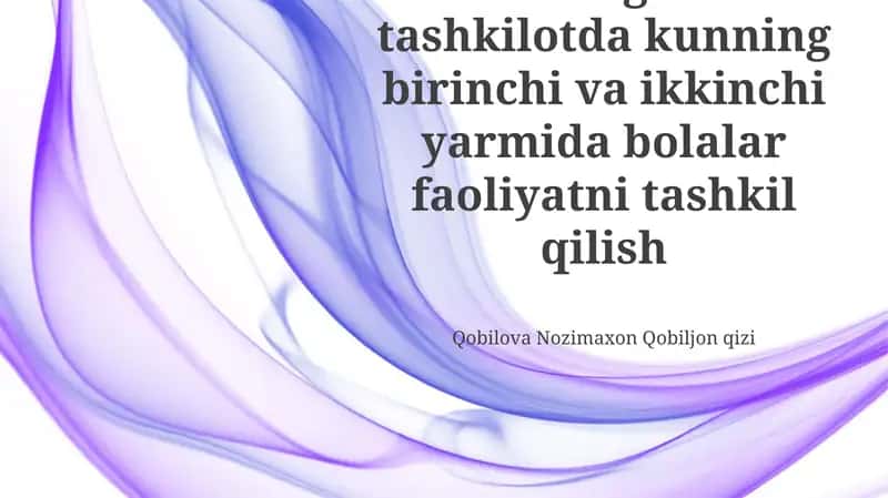 O'quv faoliyatini tashkil etish