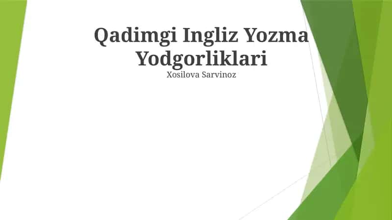 Qadimgi Ingliz Yozma Yodgorliklari