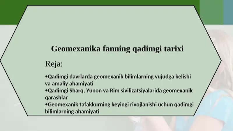 Geomexanika fanning qadimgi tarixi