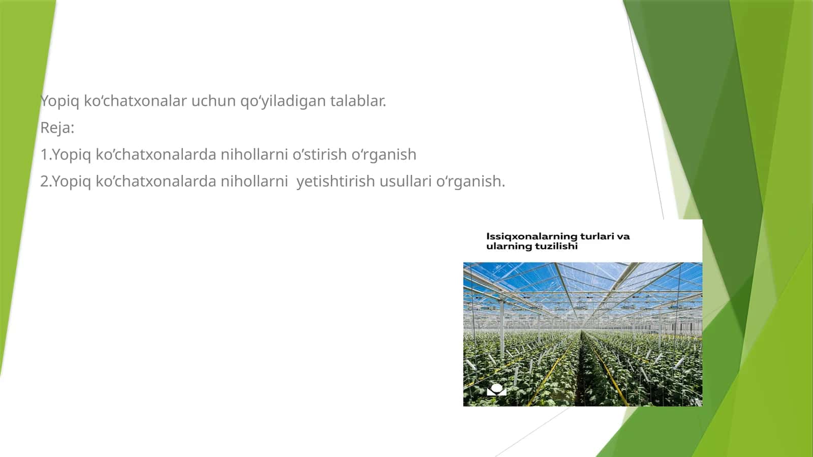 Nihol o'stirish usullari