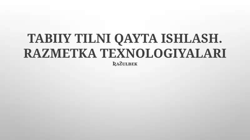 Razmetka Texnologiyalari