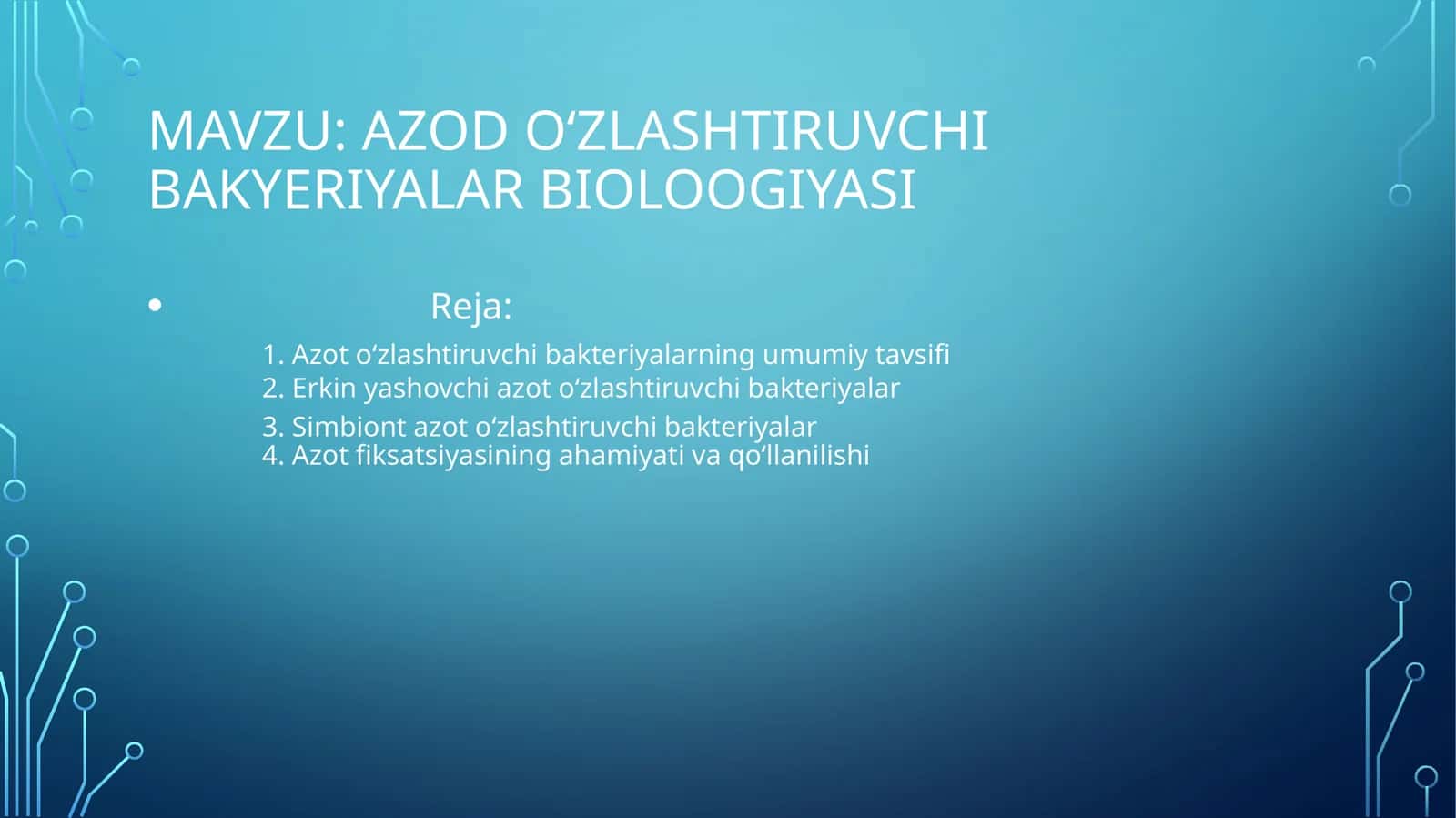 Azod oʻzlashtiruvchi bakyeriyalar bioloogiyasi
