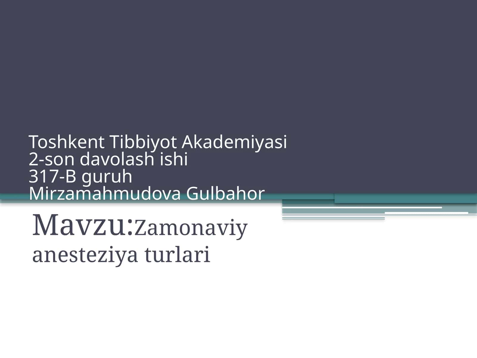 Zamonaviyanesteziyaturlari