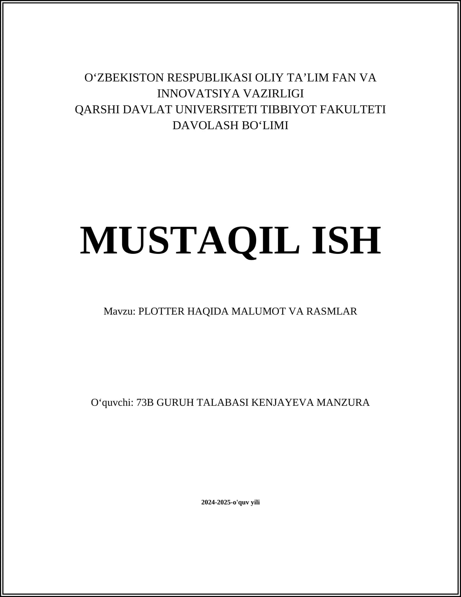 PLOTTER HAQIDA MALUMOT VA RASMLAR