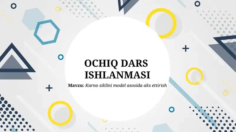OCHIQ DARS ISHLANMASI