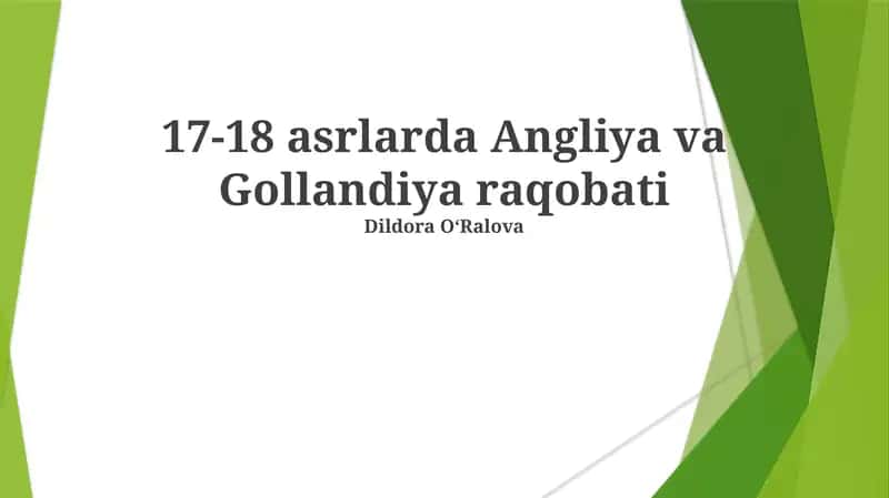 Gollandiya va Angliya raqobati
