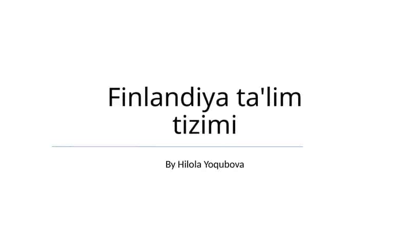Finlandiya ta'lim tizimi