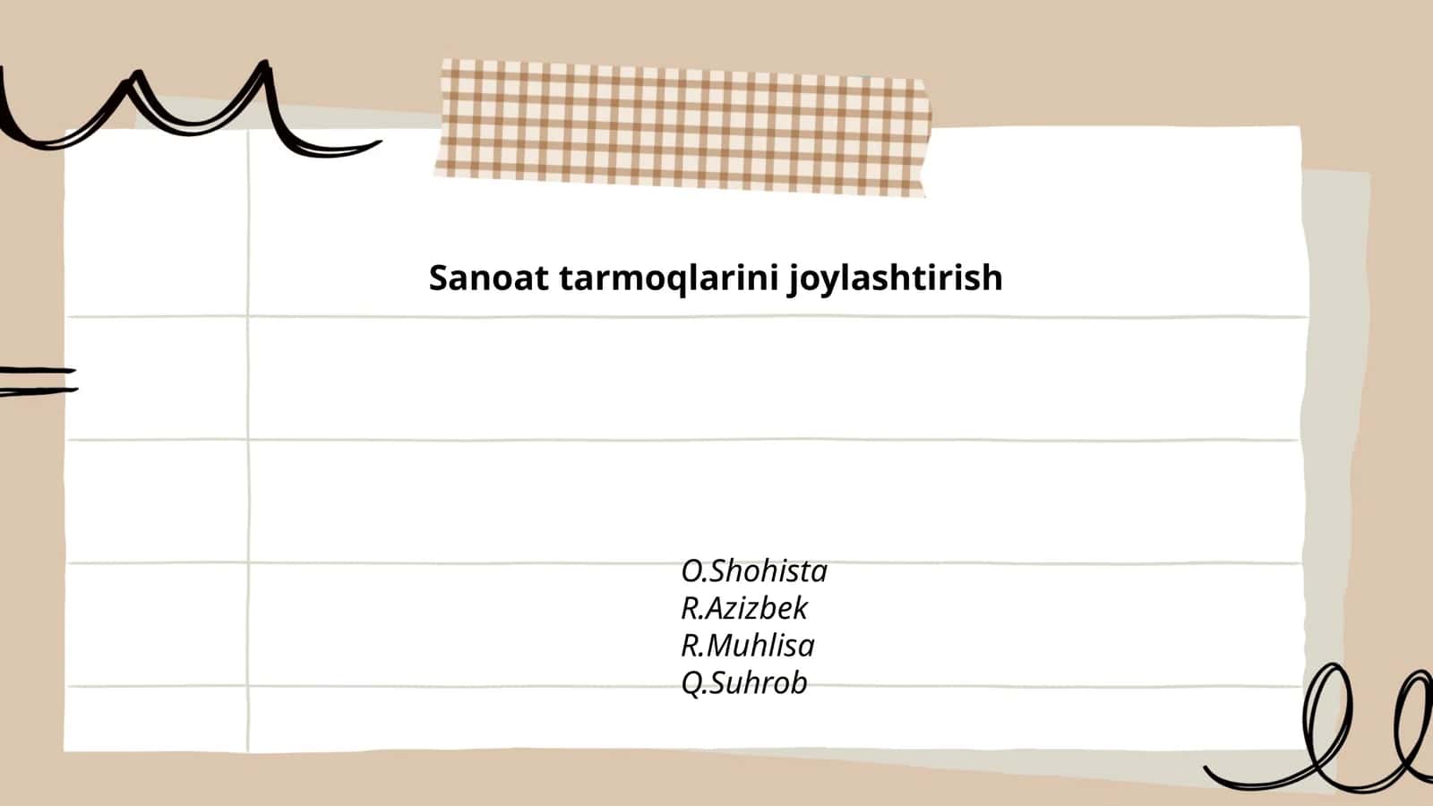 Sanoat tarmoqlarini joylashtirish