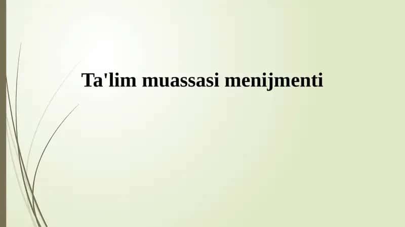 Ta'lim muassasi menijmenti