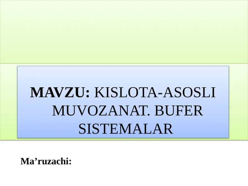 Kislota-asosli muvozanat