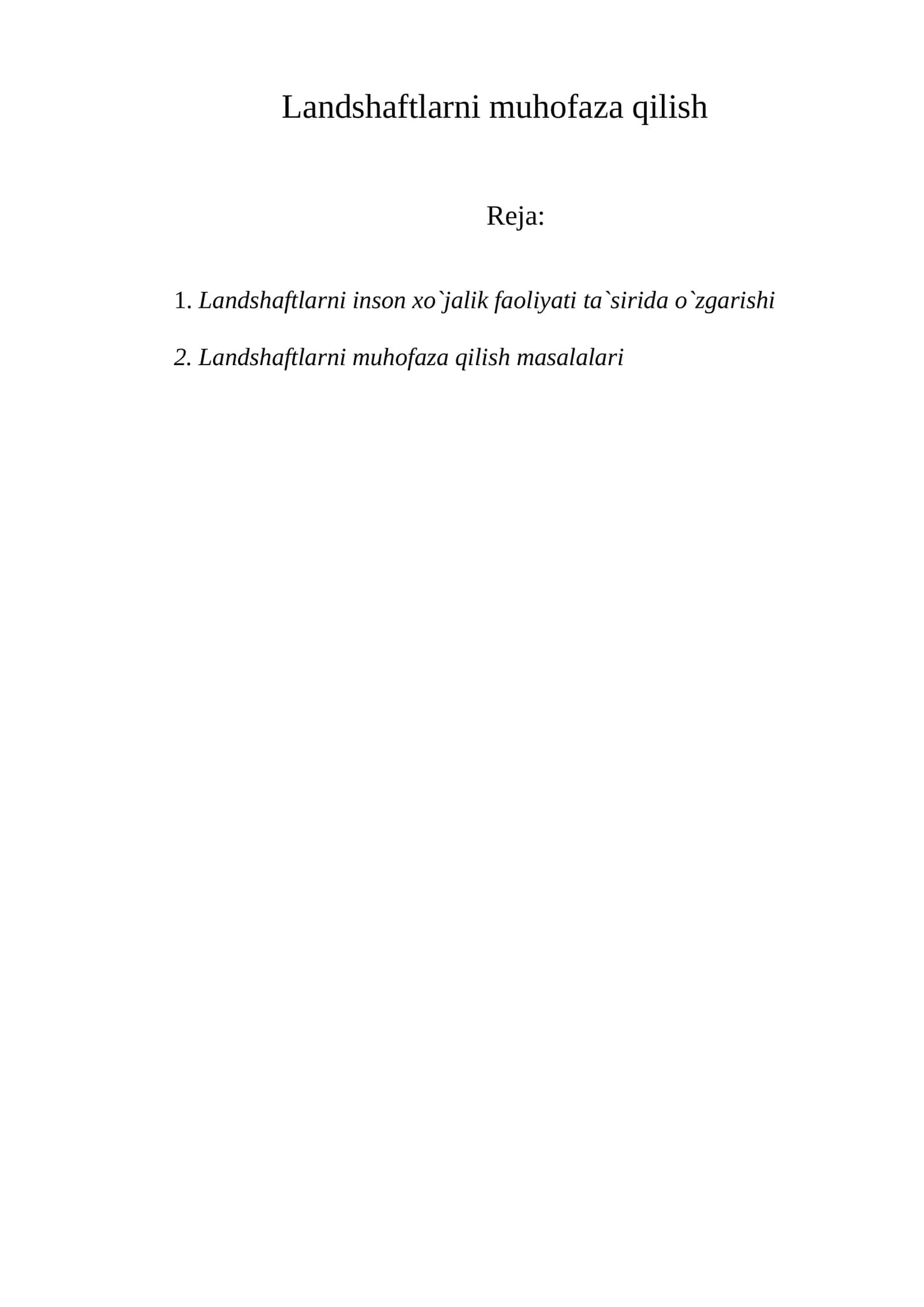 Landshaftlarni muhofaza qilish