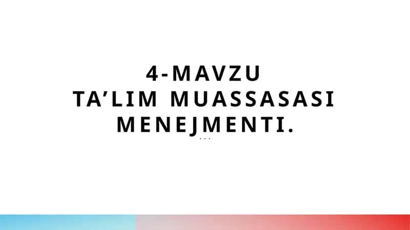 Ta’lim muassasasi menejmenti