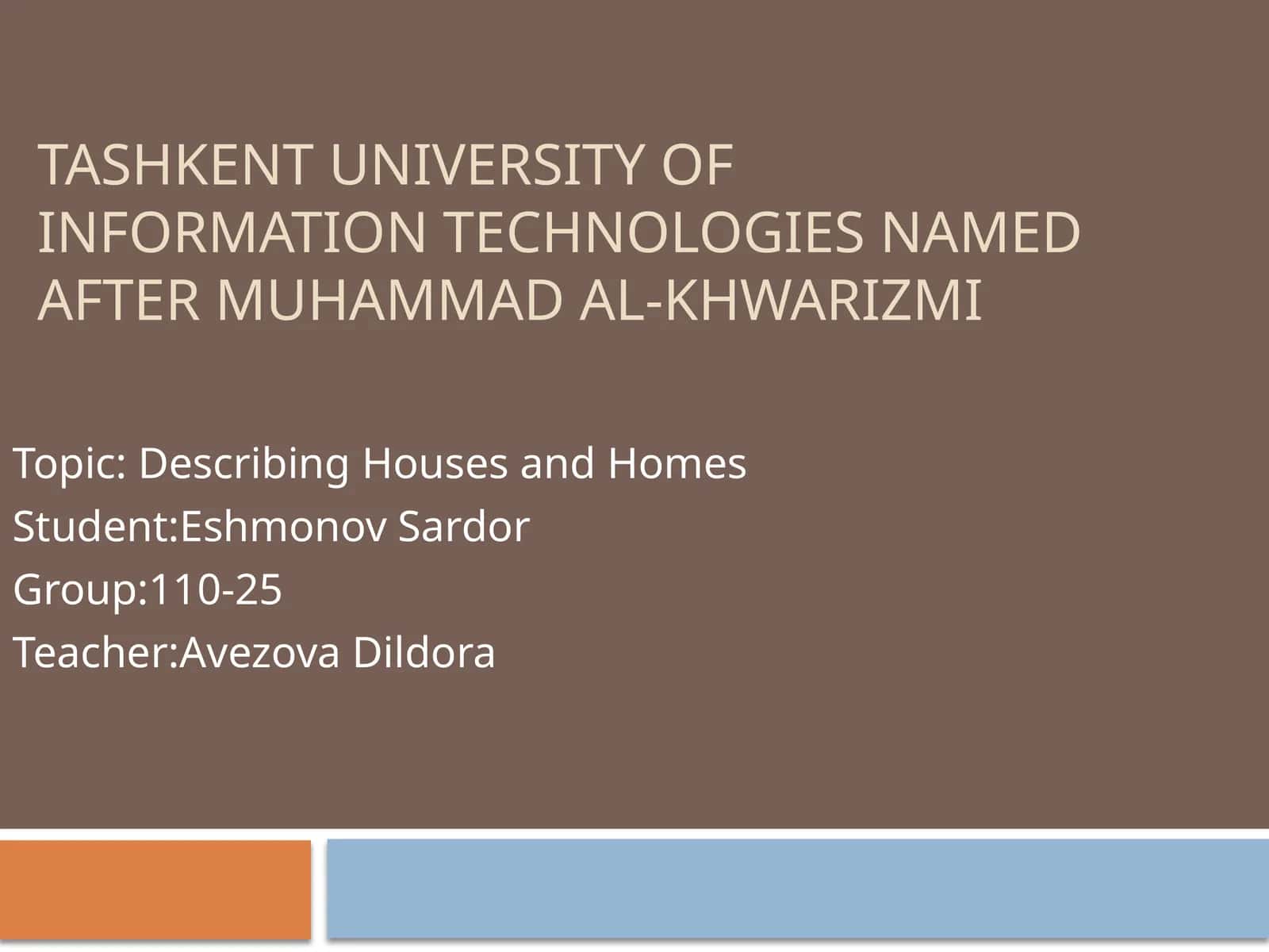 Describing Houses and Homes
