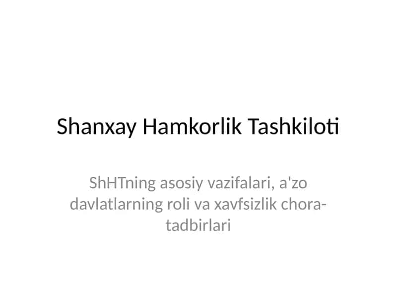 Shanxay Hamkorlik Tashkiloti