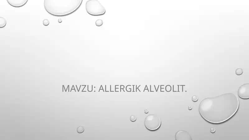 Allergik alveolit