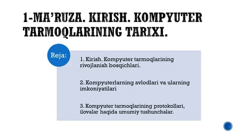 kompyuter tarmoqlari tarixi