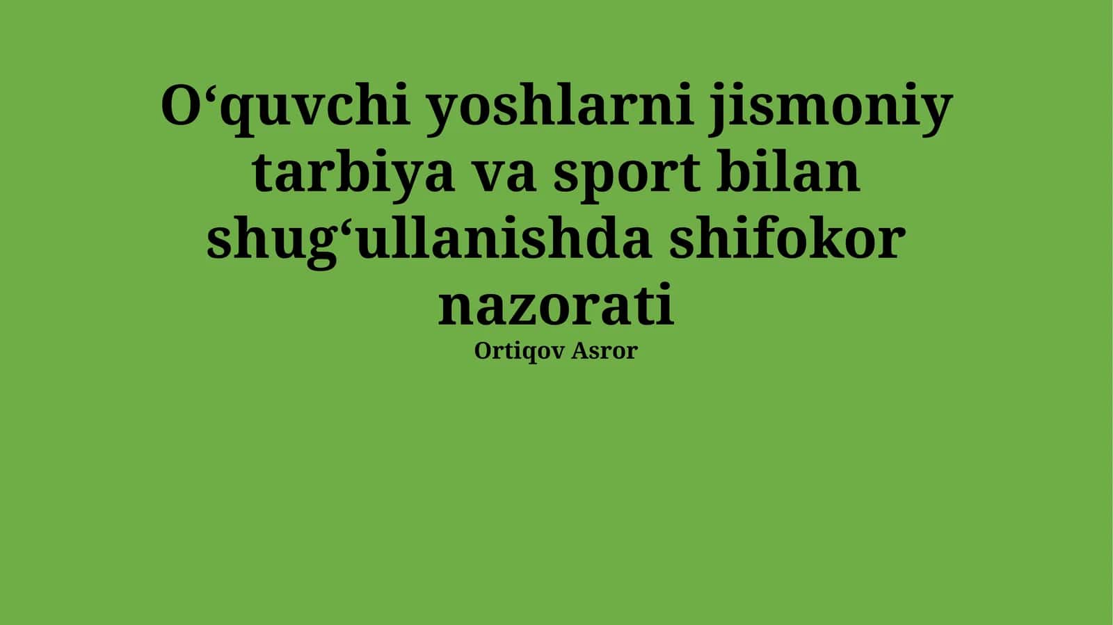 Jismoniy tarbiya va sportga tibbiy cheklovlar
