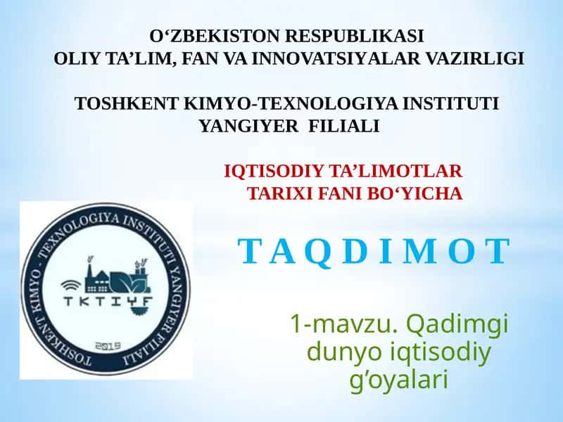 Qadimgi dunyo iqtisodiy g’oyalari