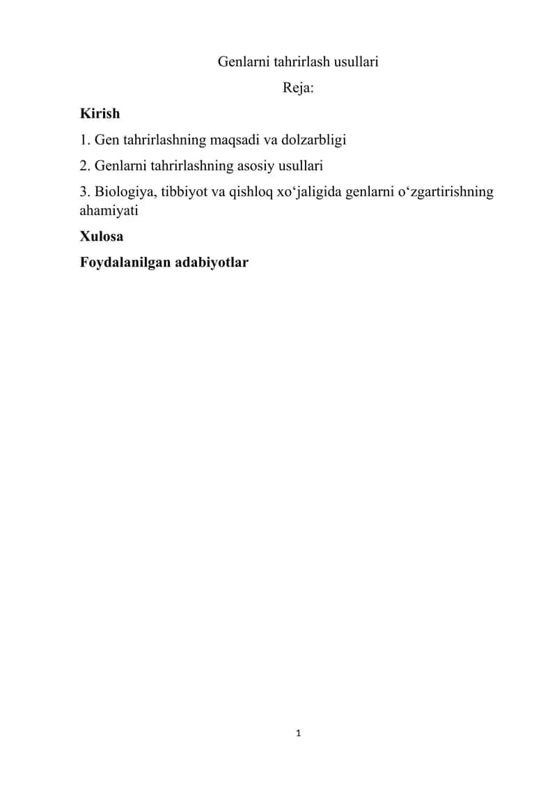 Genlarni tahrirlash usullari