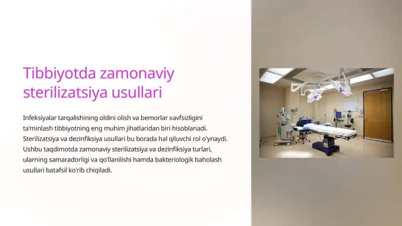 Zamonaviy Sterilizatsiya Usullari