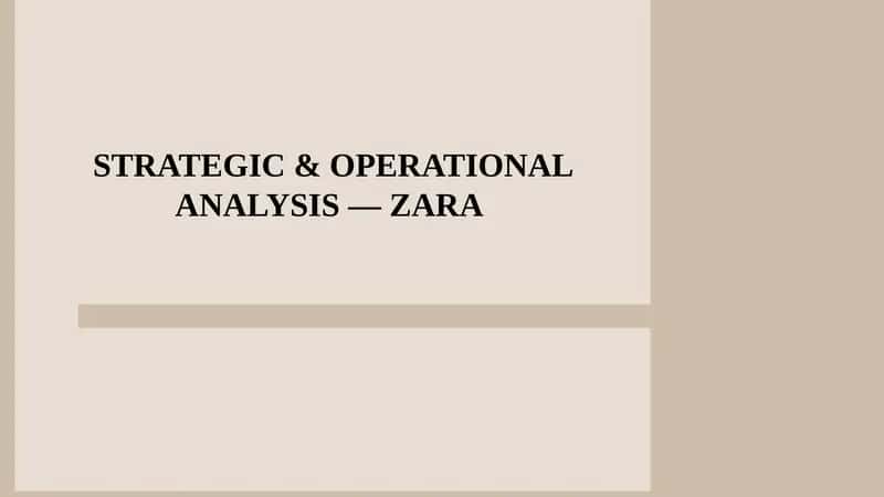Zara Strategic & Operational Analysis