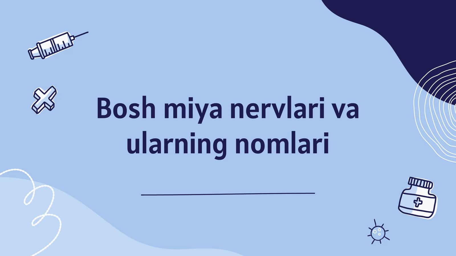 Bosh miya nervlari va ularning nomlari