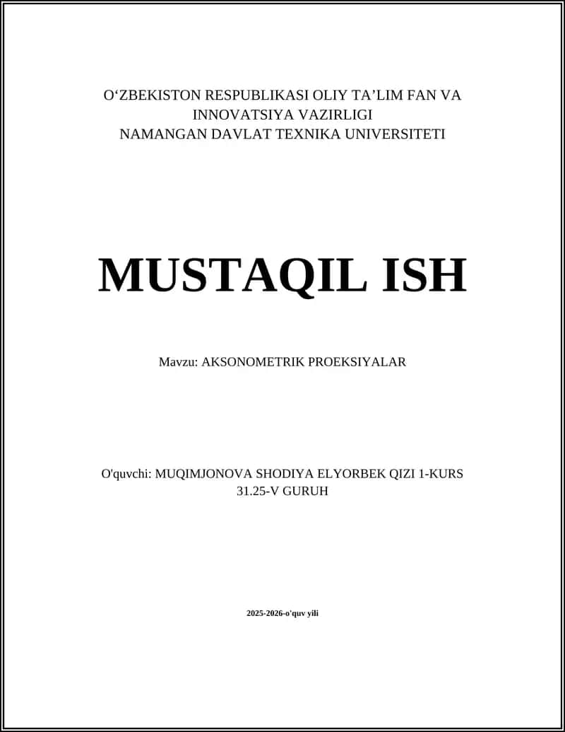 AKSONOMETRIK PROEKSIYALAR