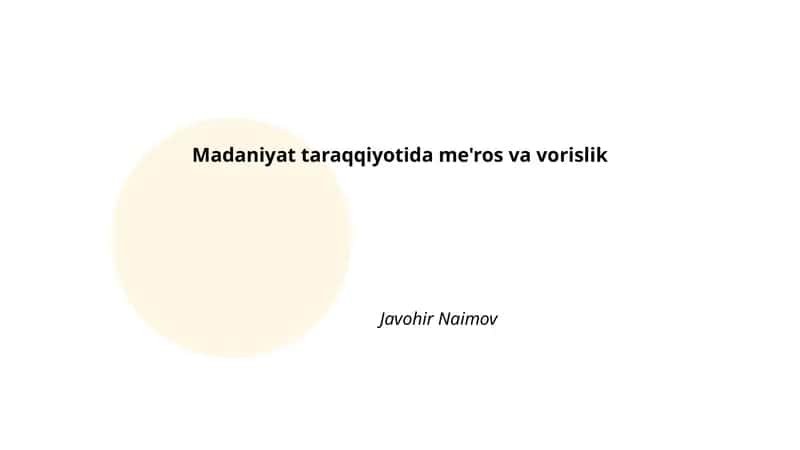 Me'ros va vorislik tushunchalari