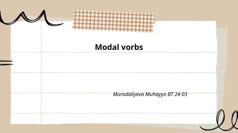 Modal Vorbs