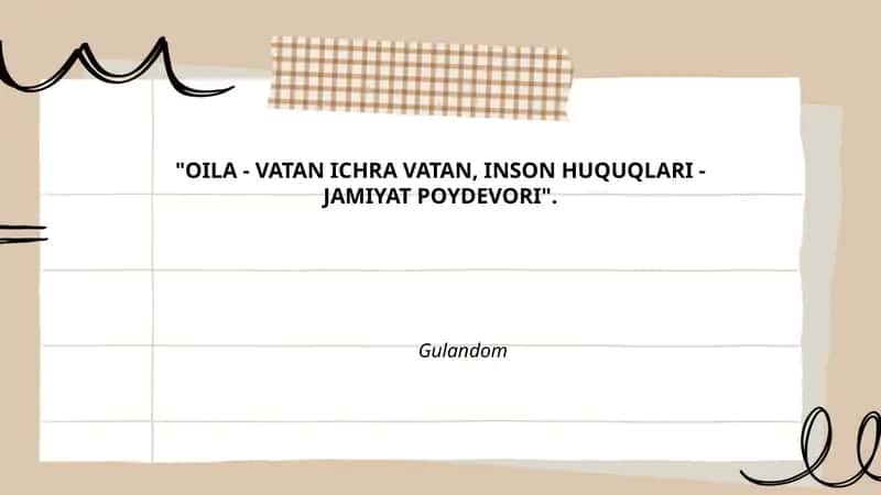 Oilada vatanparvarlik va milliy gʻururni shakllantirish