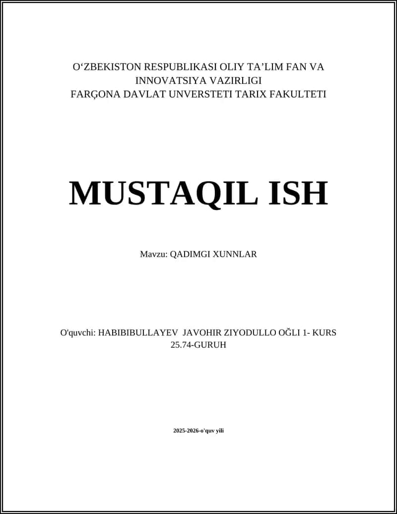 QADIMGI XUNNLAR