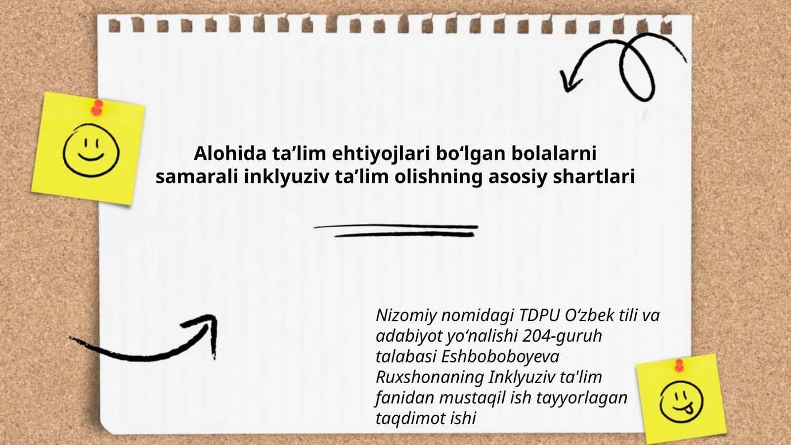 Inklyuziv taʼlim olishning asosiy shartlari