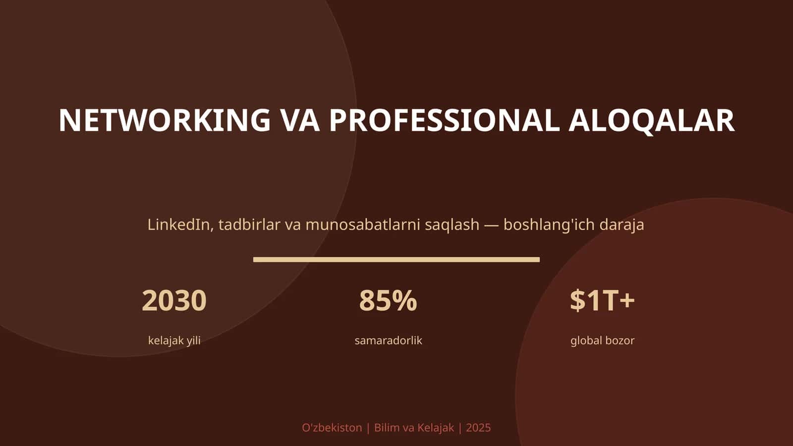 NETWORKING VA PROFESSIONAL ALOQALAR