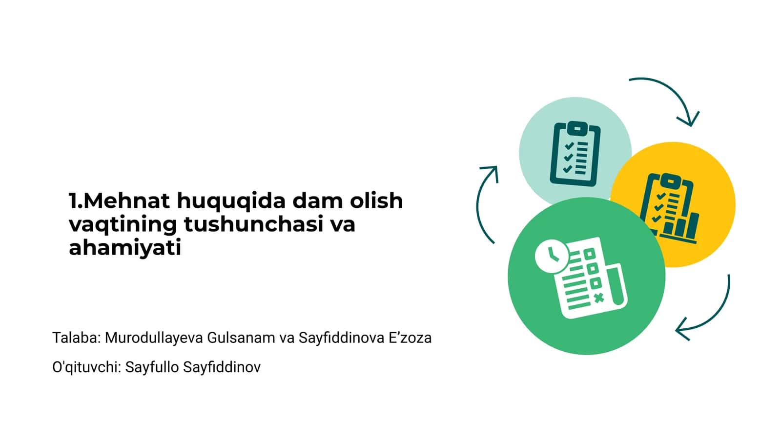 Mehnat huquqida dam olish vaqtining tushunchasi va ahamiyati