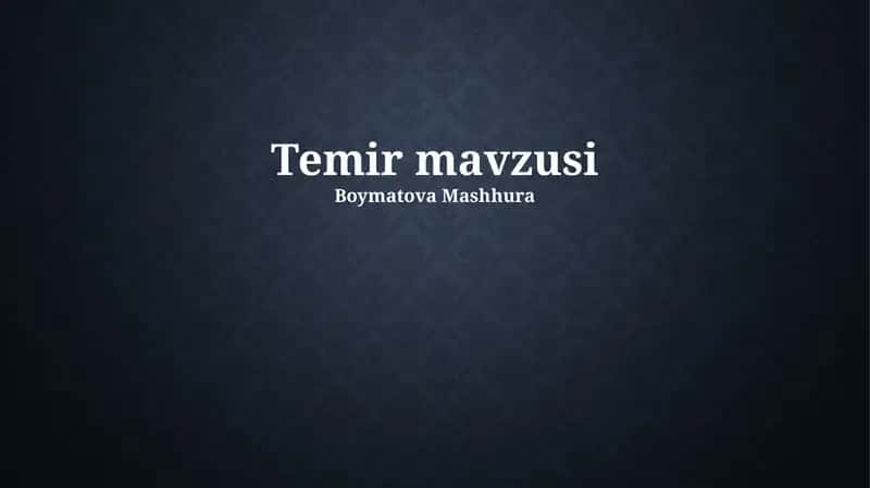 Temir mavzusi