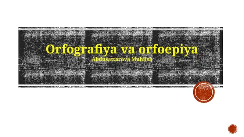 Imlo va orfoeppiya