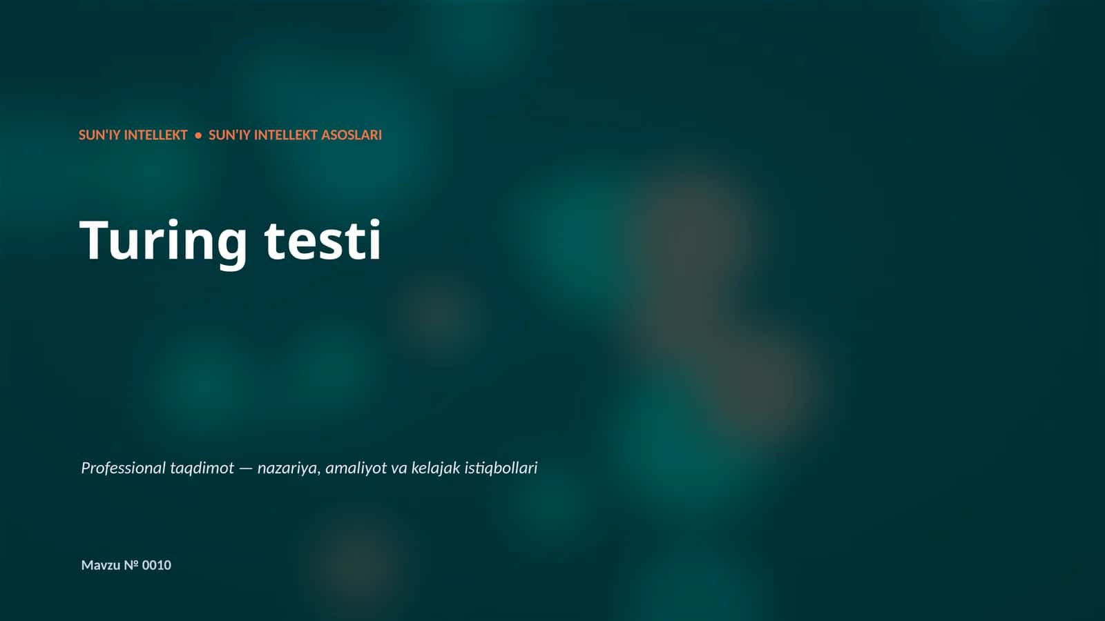 SUN'IY INTELLEKT ASOSLARI