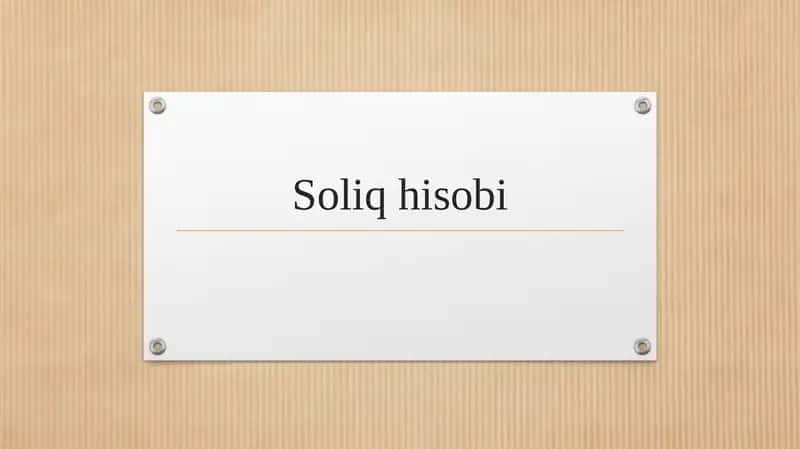 Soliq hisobi