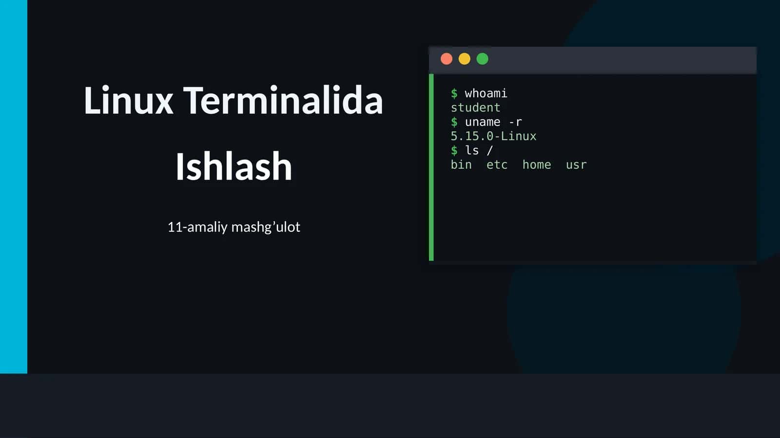 Linux Terminalida Ishlash