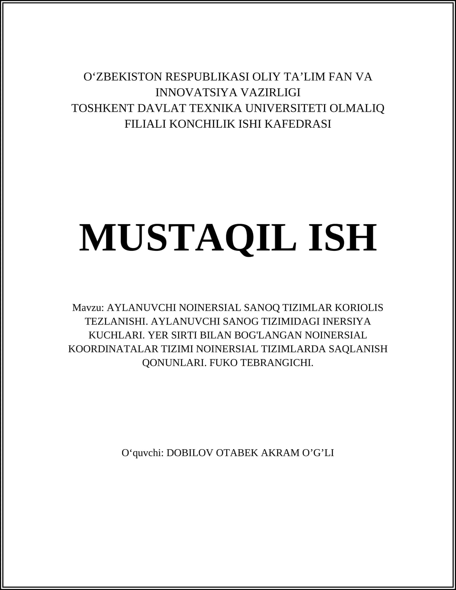 Aylanuvchi noinersial sanoq tizimlari