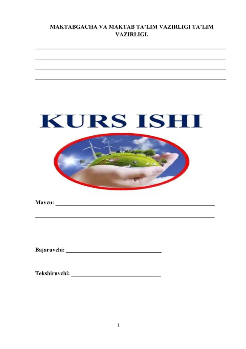 Kurs ishi yuzi