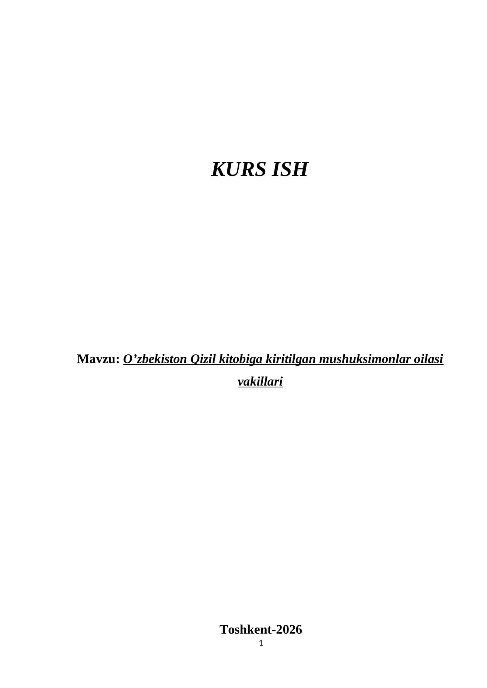 O’zbekiston Qizil kitobiga kiritilgan mushuksimonlar oilasi vakillari