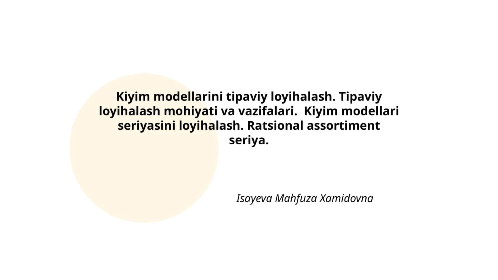 Kiyim modеllarini tipaviy loyihalash