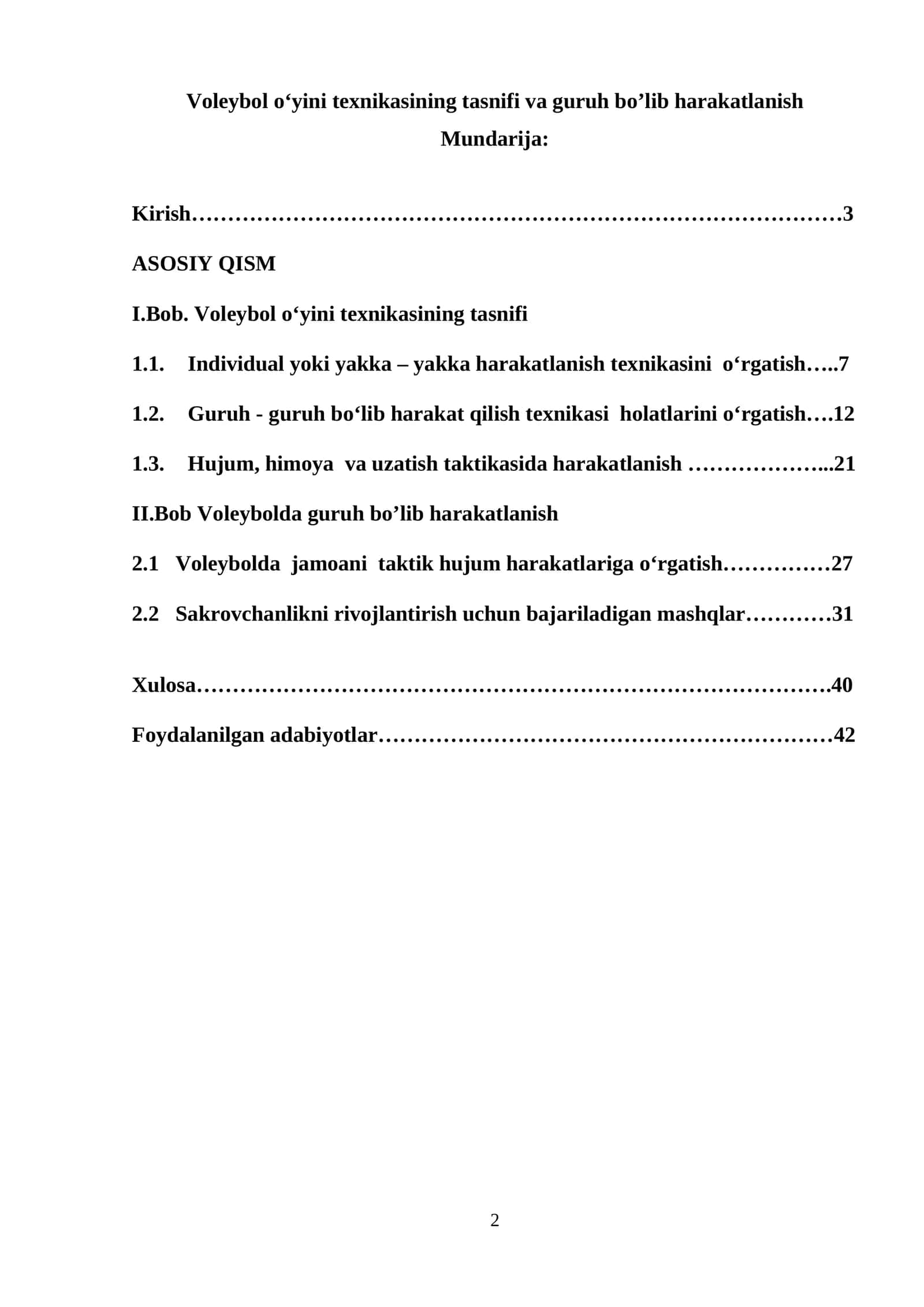Voleybol o‘yini texnikasining tasnifi va guruh bo’lib harakatlanish.docx