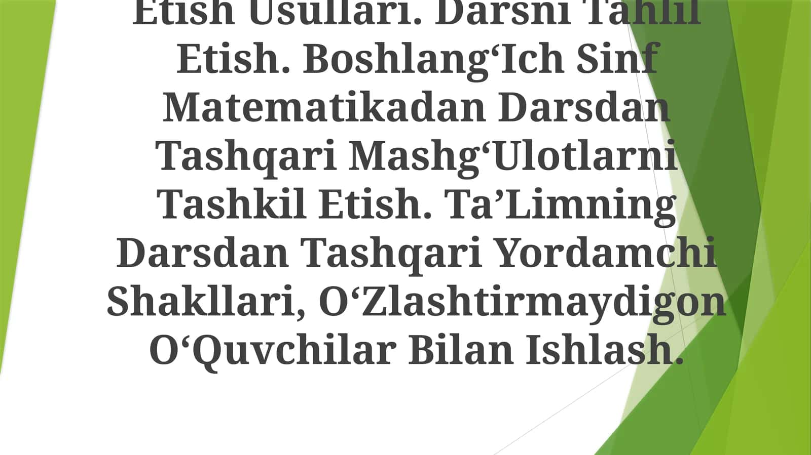 Dars Mazmuni, Texnologik Xaritalar Tuzish