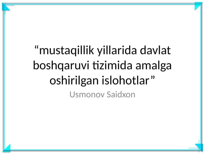 Davlat boshqaruvi tizimi