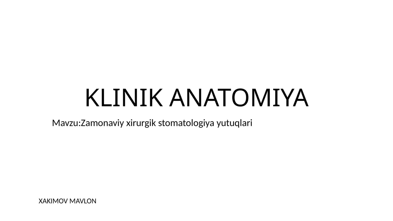 KLINIK ANATOMIYA