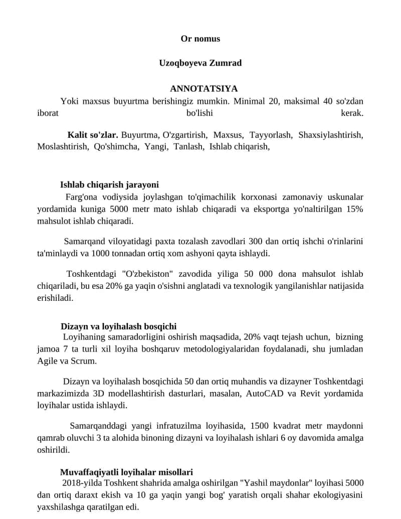 Farg'ona vodiysida to'qimachilik korxonasi