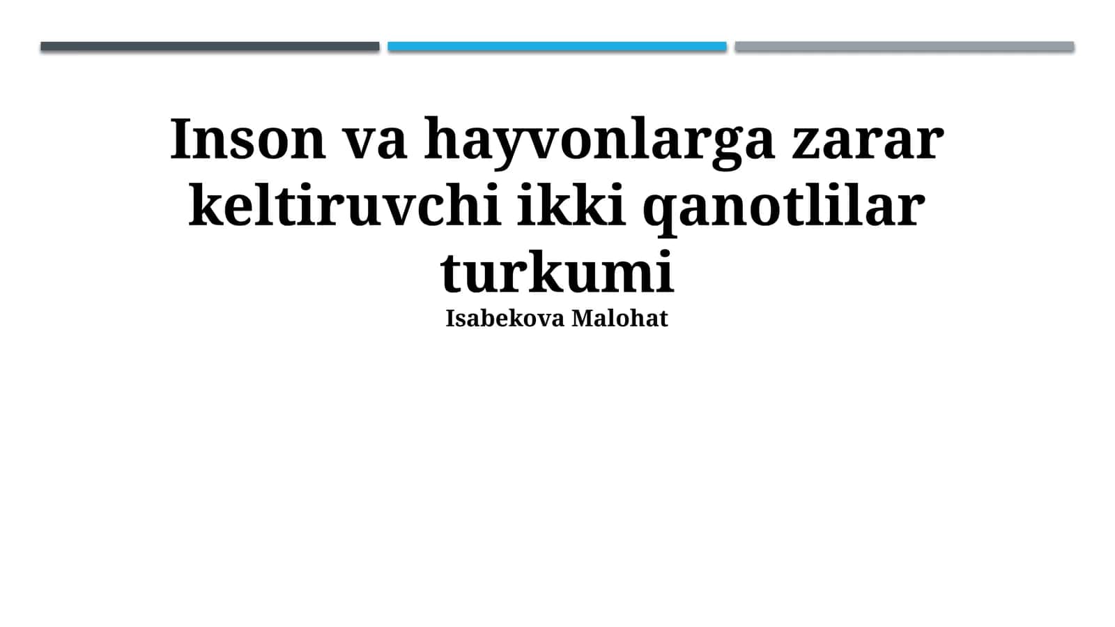 Inson va hayvonlarga zarar keltiruvchi ikki qanotlilar turkumi